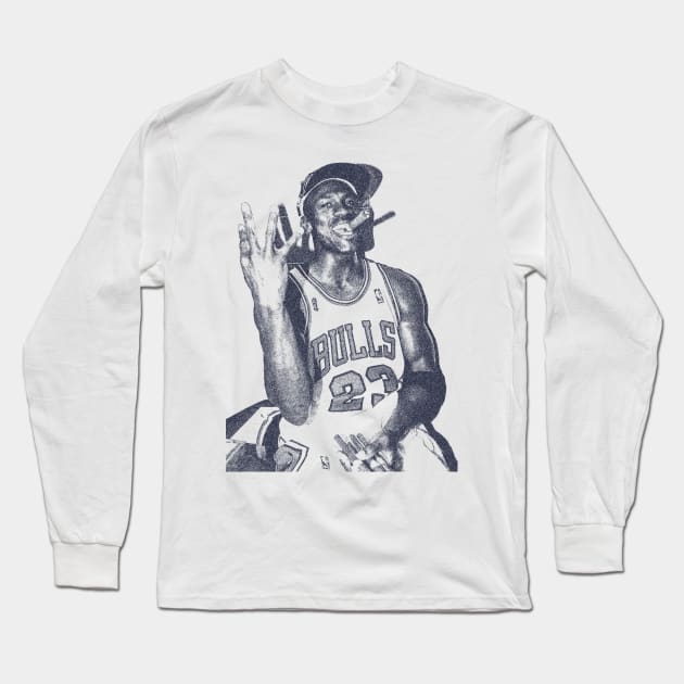 Michael Jordan Cigar Long Sleeve T-Shirt by BackOnTop Project